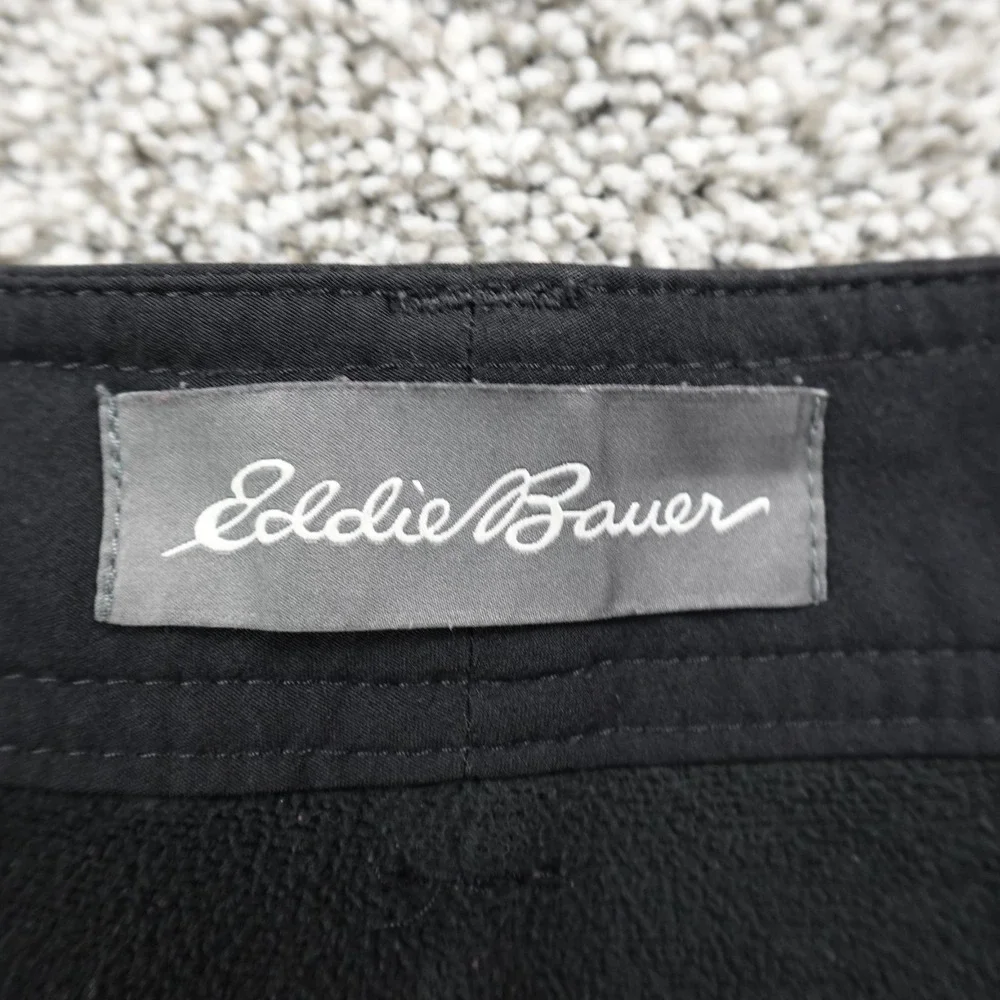 Eddie Bauer Pants Mens 38X30 Black Travex Fleece Lined Cargo Hiking Stretch Warm